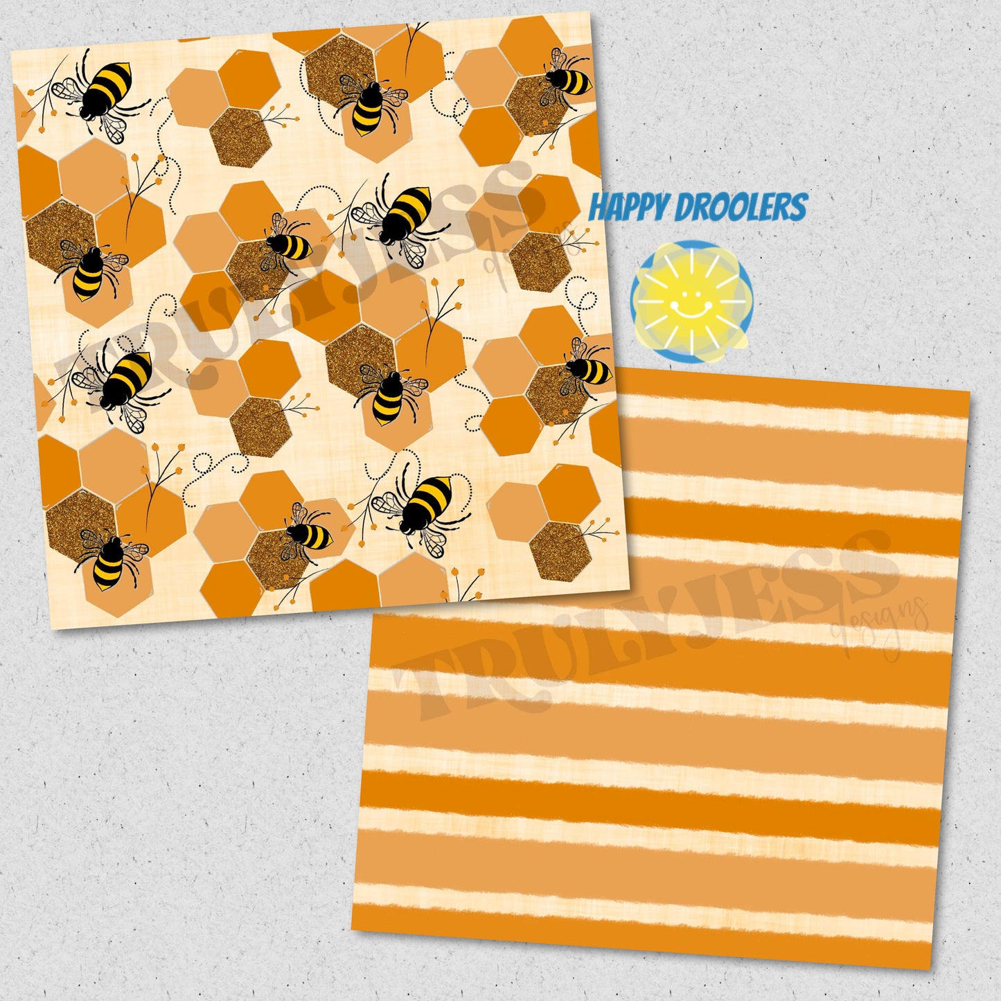 Orange Bees & Orange Stripes Twirl Dresses