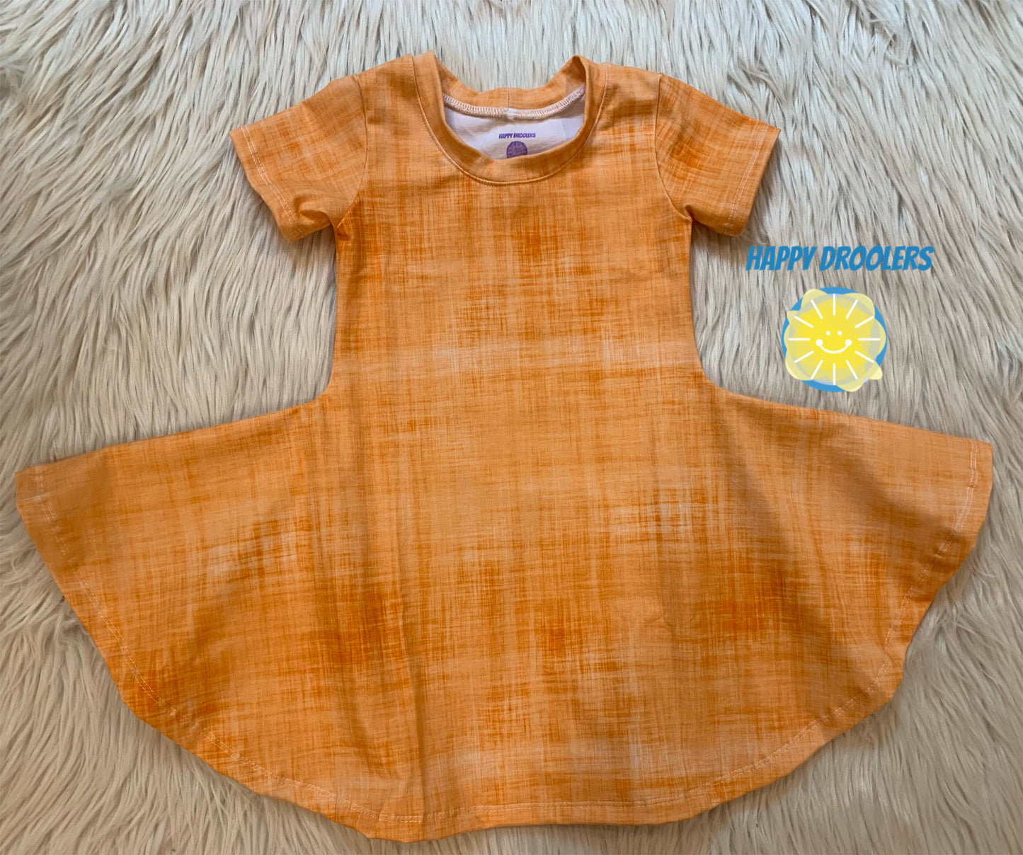 Orange Linen Look Twirl Dress Sz 3T