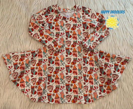Gingerbread & Stockings Twirl Dress