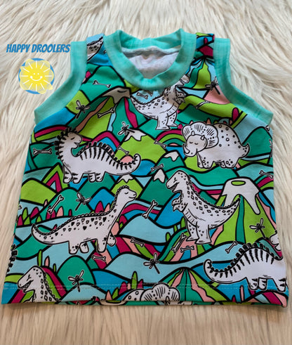 Teal Dino Tank Sz 18/24m