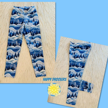 Blue Snowscape Leggings sz 6