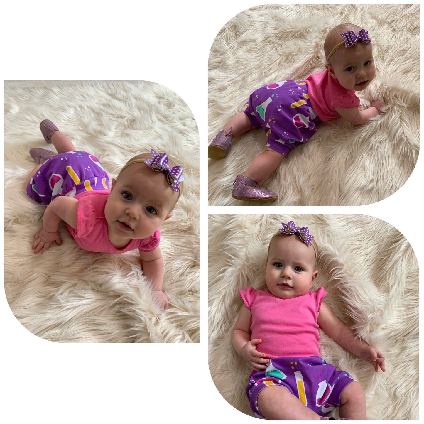 Purple STEM Bubble Shorts Sz 6-12m