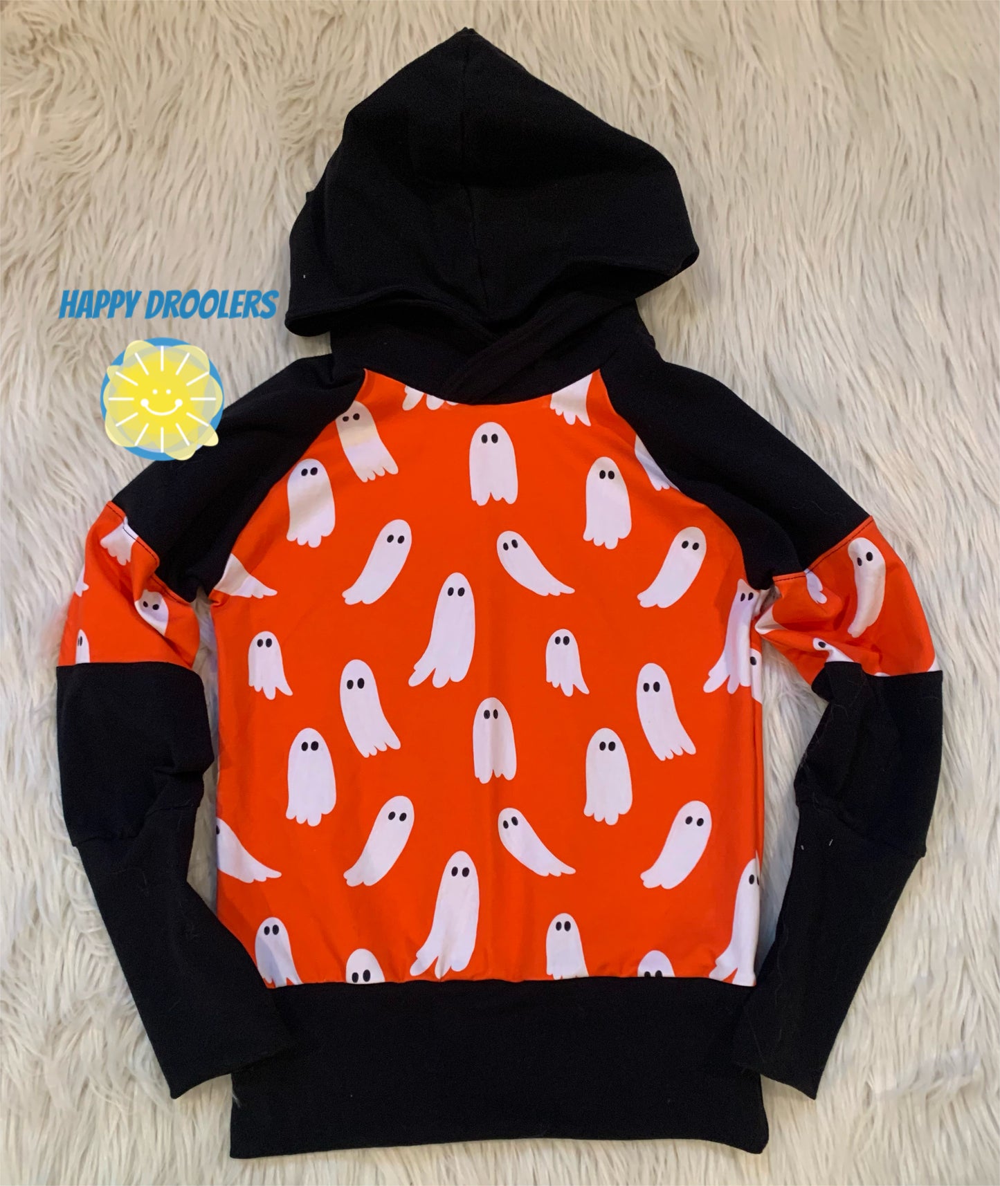 Orange Ghosts Colorblocked Grow With Me Hoodies