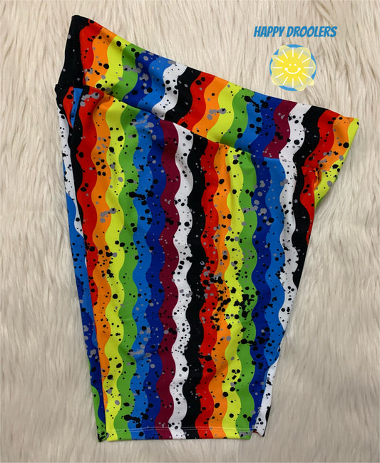 Rainbow Squiggles Bike Shorts Sz XL