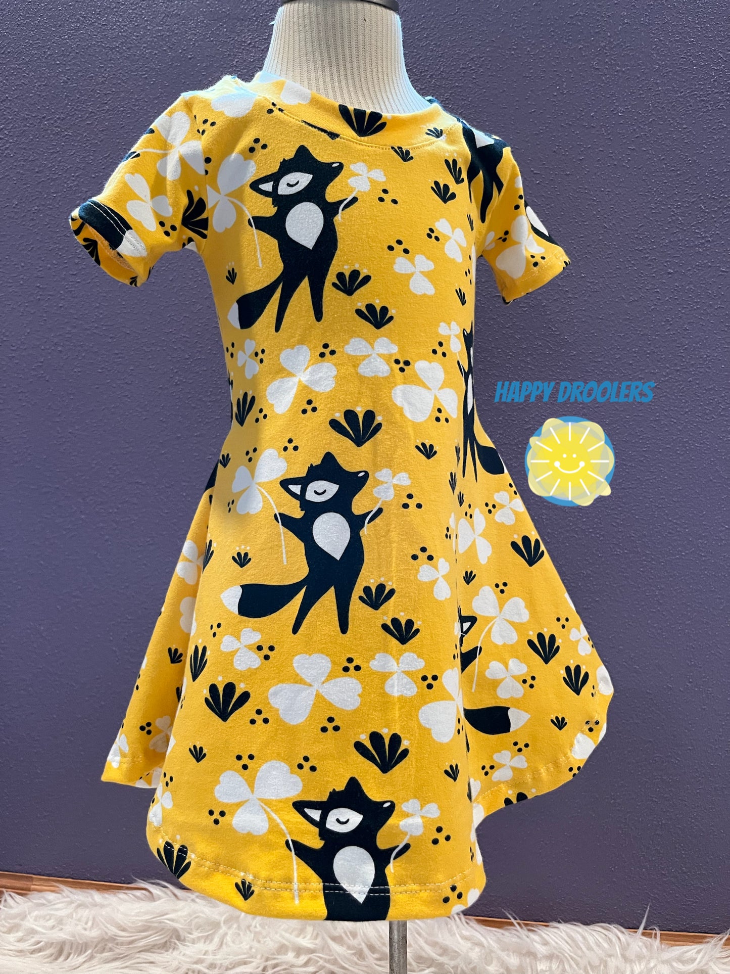 Frolicking Foxes Twirl Dress & Floppy Bow