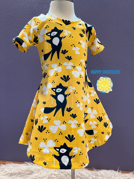 Frolicking Foxes Twirl Dress & Floppy Bow
