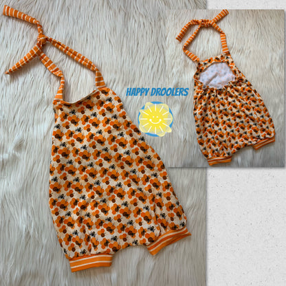 Orange Bees Halter Romper