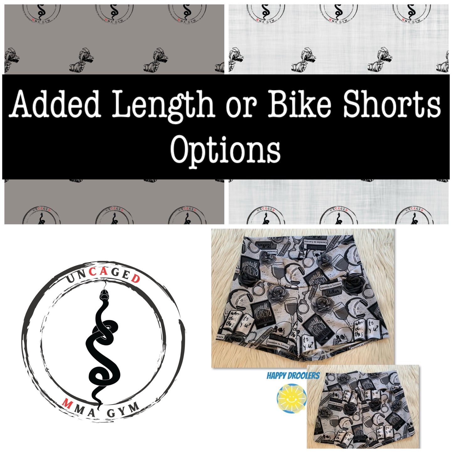 Uncaged Shorties Added Length or Bike Shorts Option