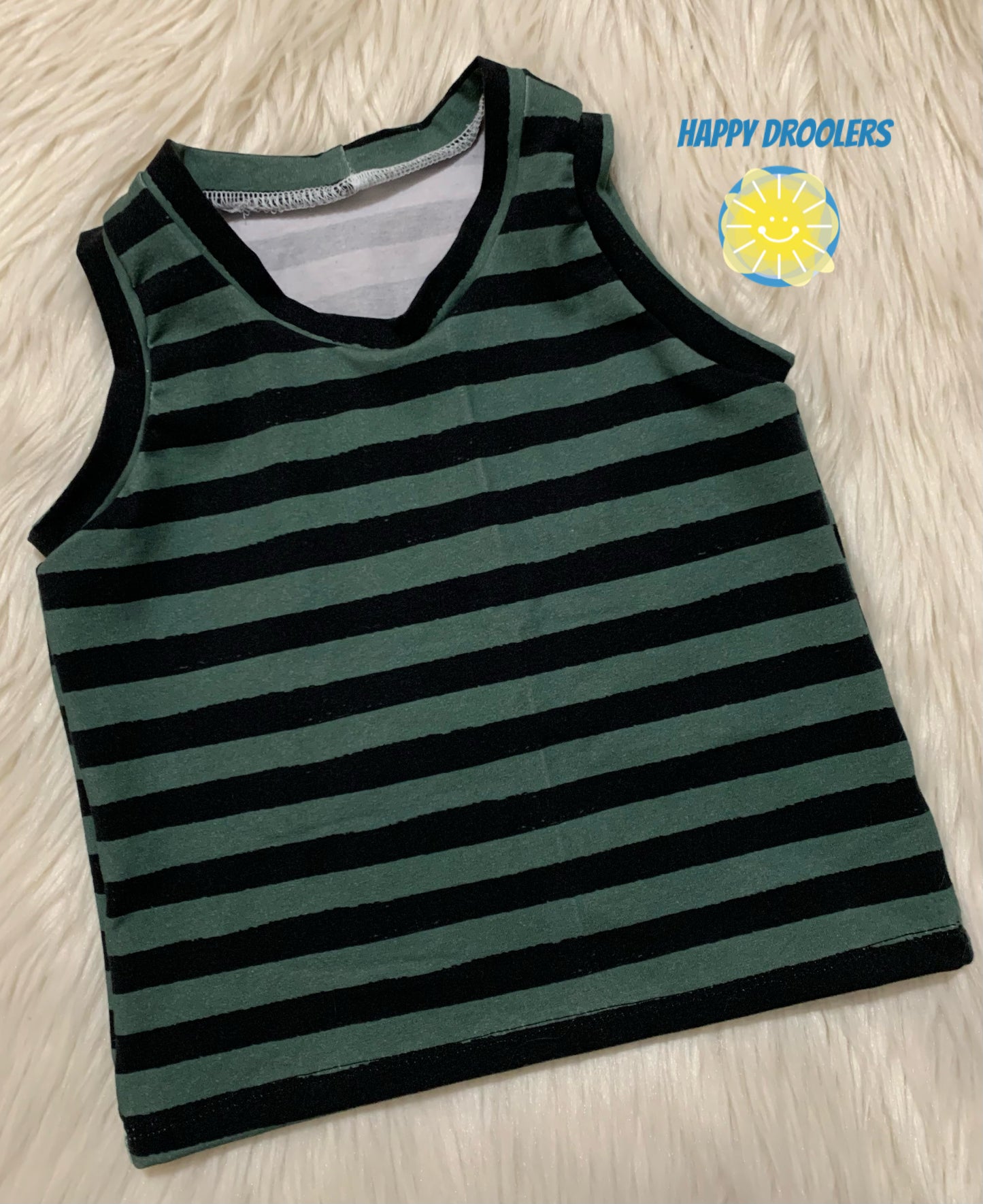 Green Grunge Stripes Tank Sz 4