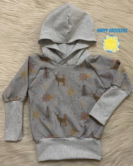 Light Festive Deer GWM Hoodie Sz 9m - 3T